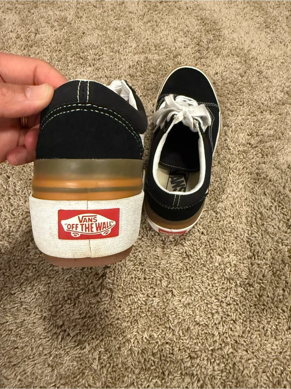 Vans Old Skool Stackform Platform Sneakers Black White Gum Women’s Size 8